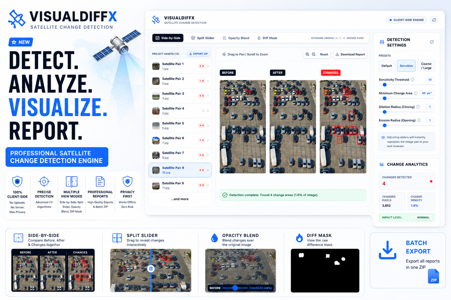 VisualDiffX — Satellite Change Detection Engine
