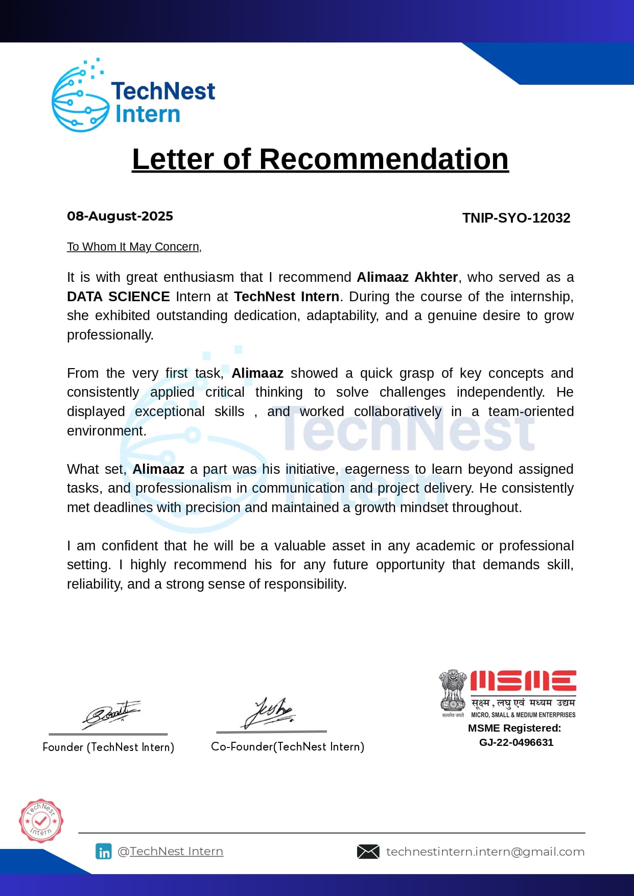 Letter of Recommendation 2